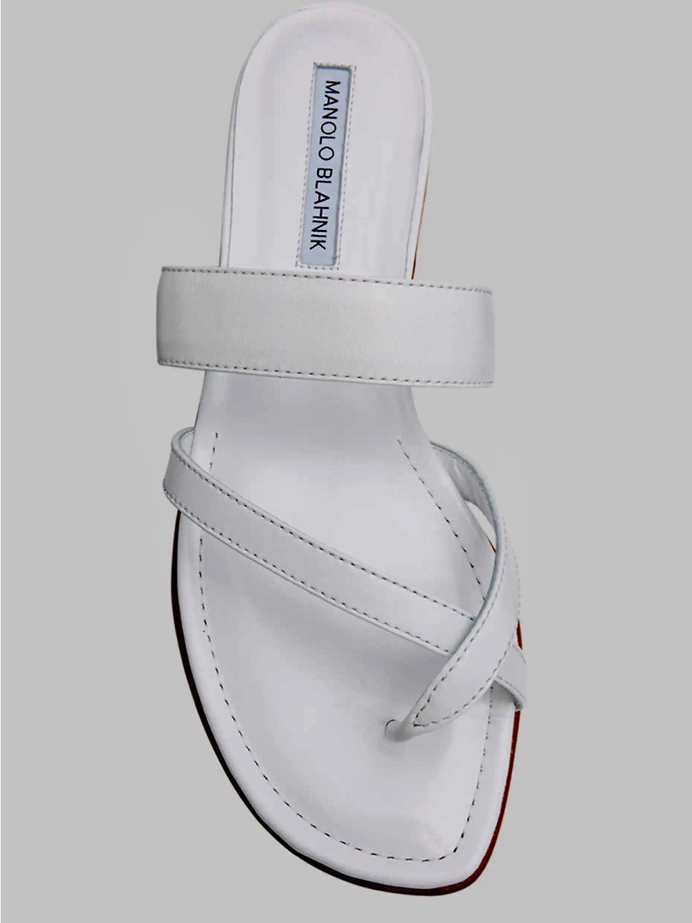 Manolo Blahnik White Leather Susa Sandal